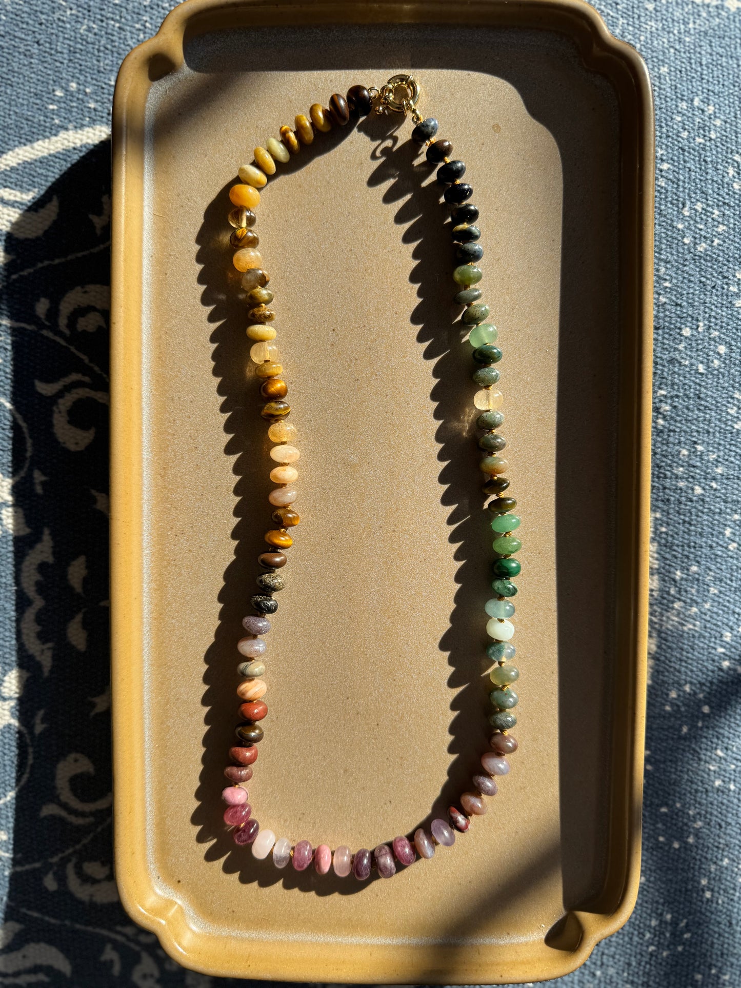 Terra Necklace - Hand-knotted Mixed Gemstones
