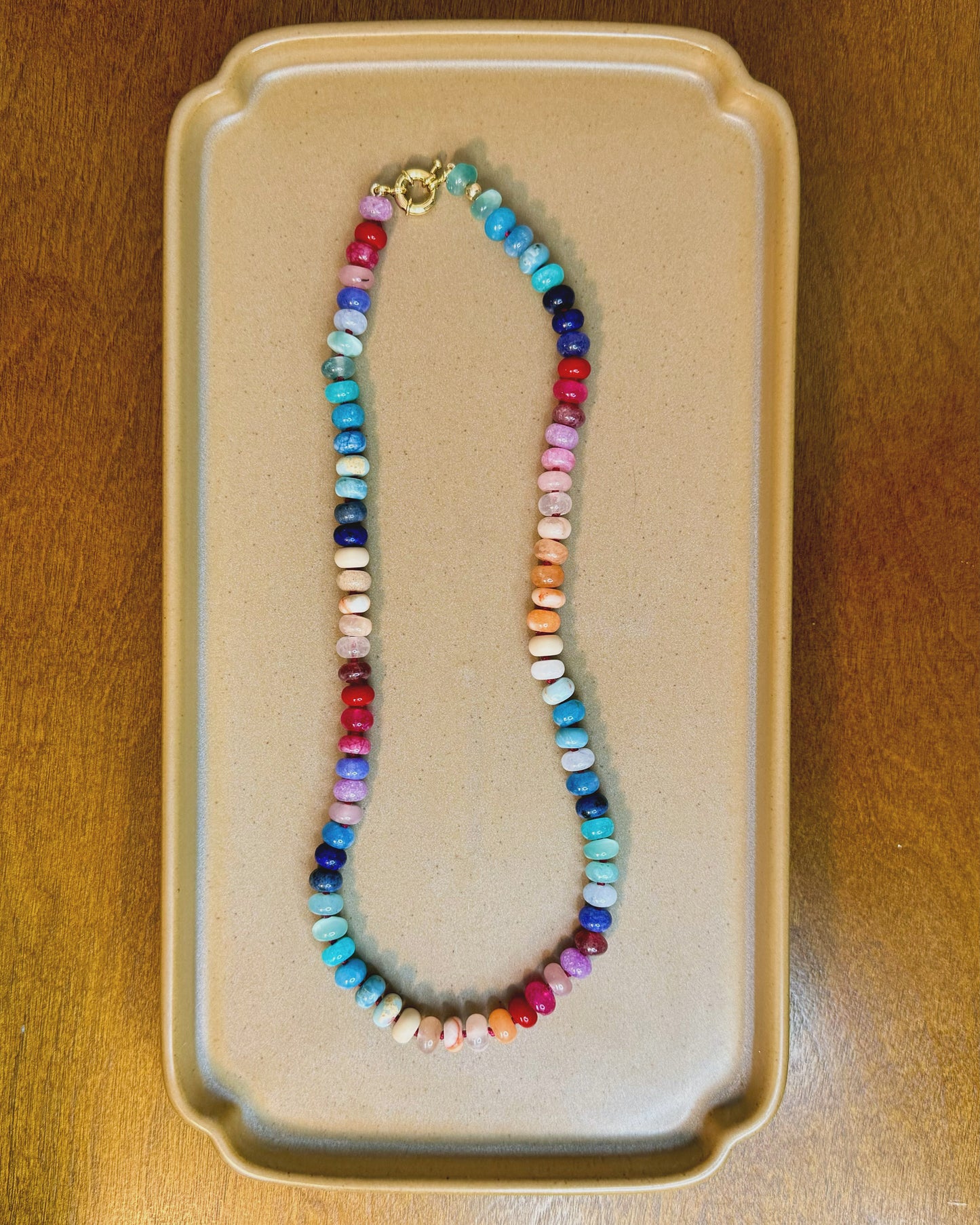 Leah Necklace - Hand knotted Multi-gemstones