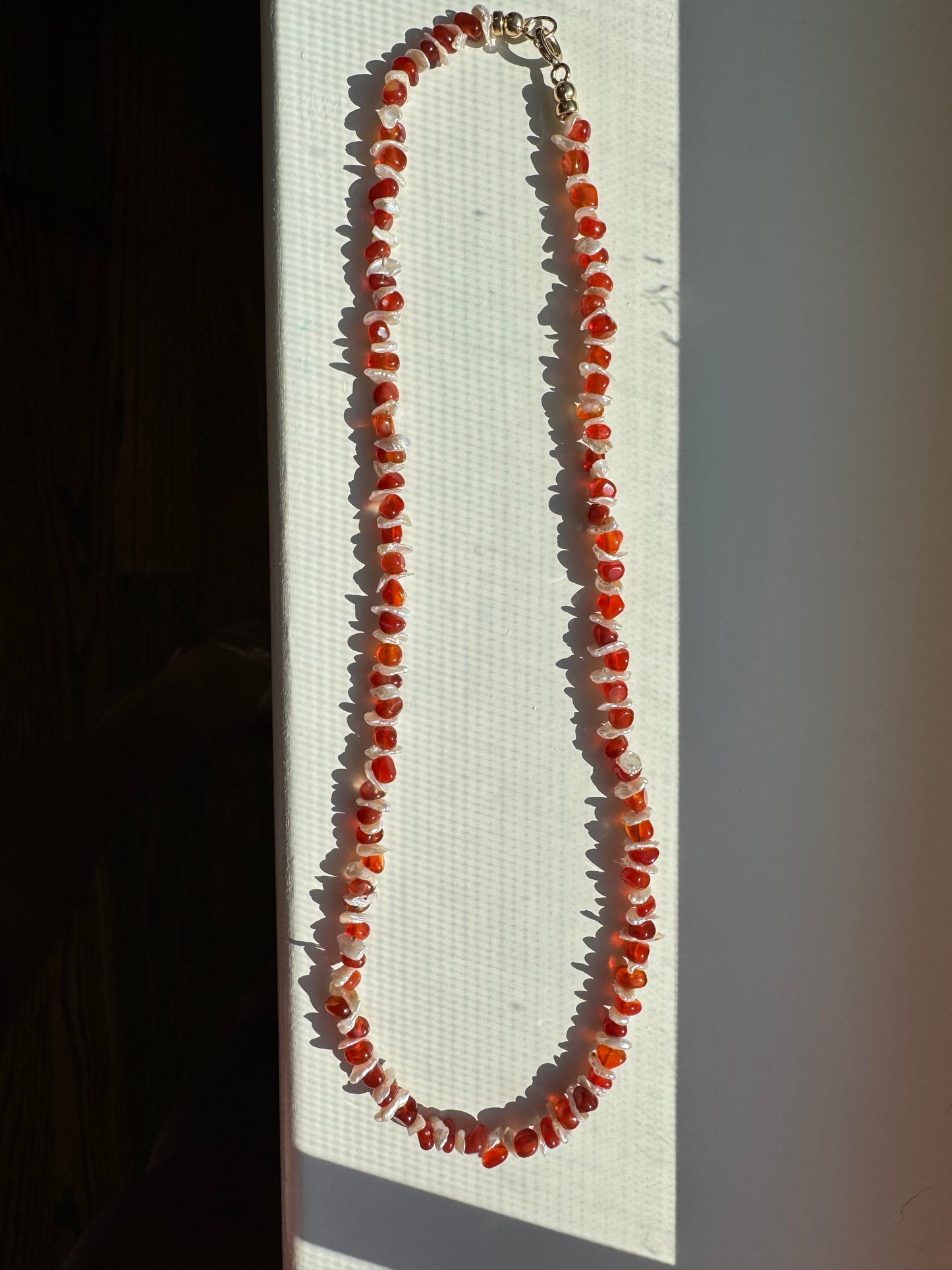 Cintia Necklace - Carnelian & Turquoise or Pearl & Carnelian