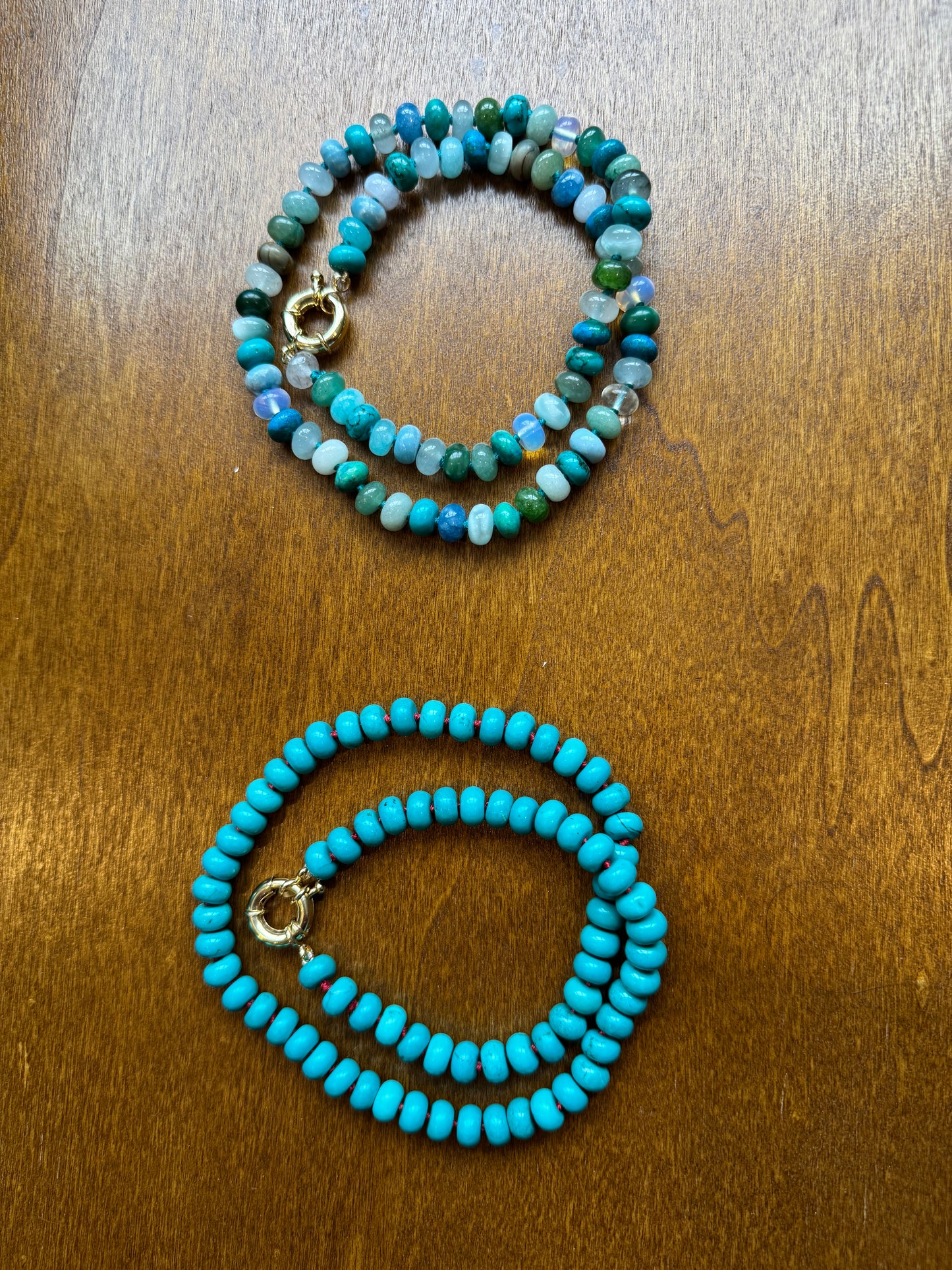 Sea Green Turquoise Hand-knotted Necklace