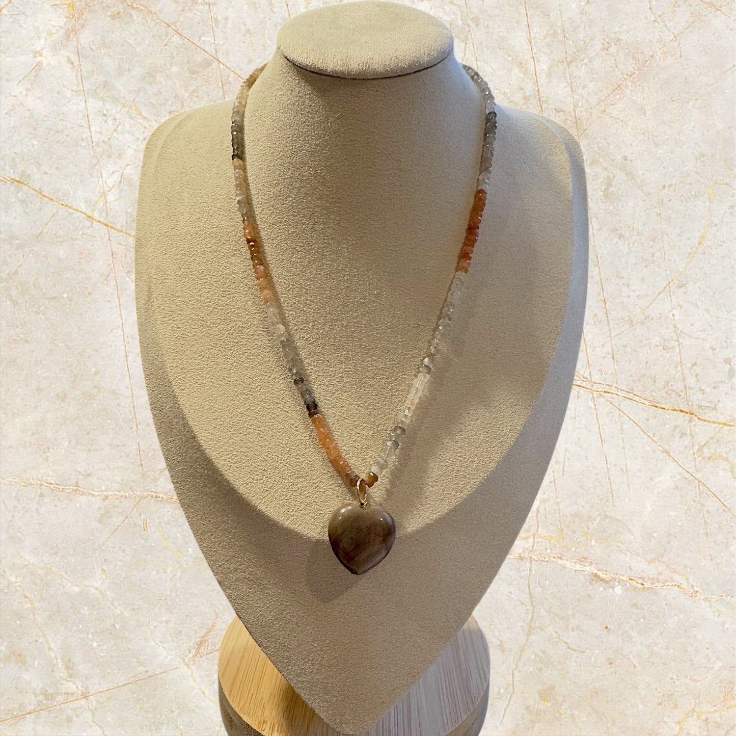 Moonstone Single Strand Necklace - 14K Gold Filled Toggle Clasp
