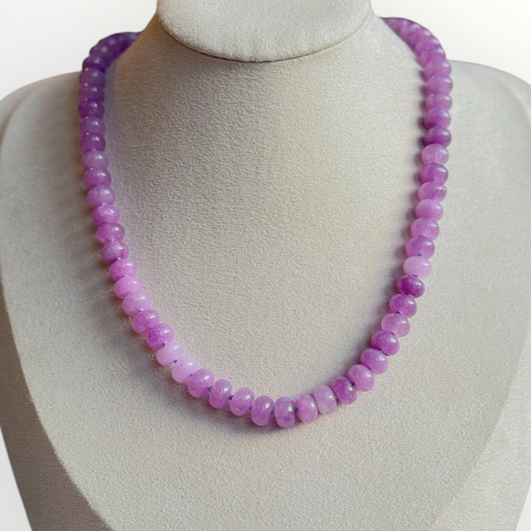 Sammy - Lavendar Jade Hand-knotted Gemstone Necklace