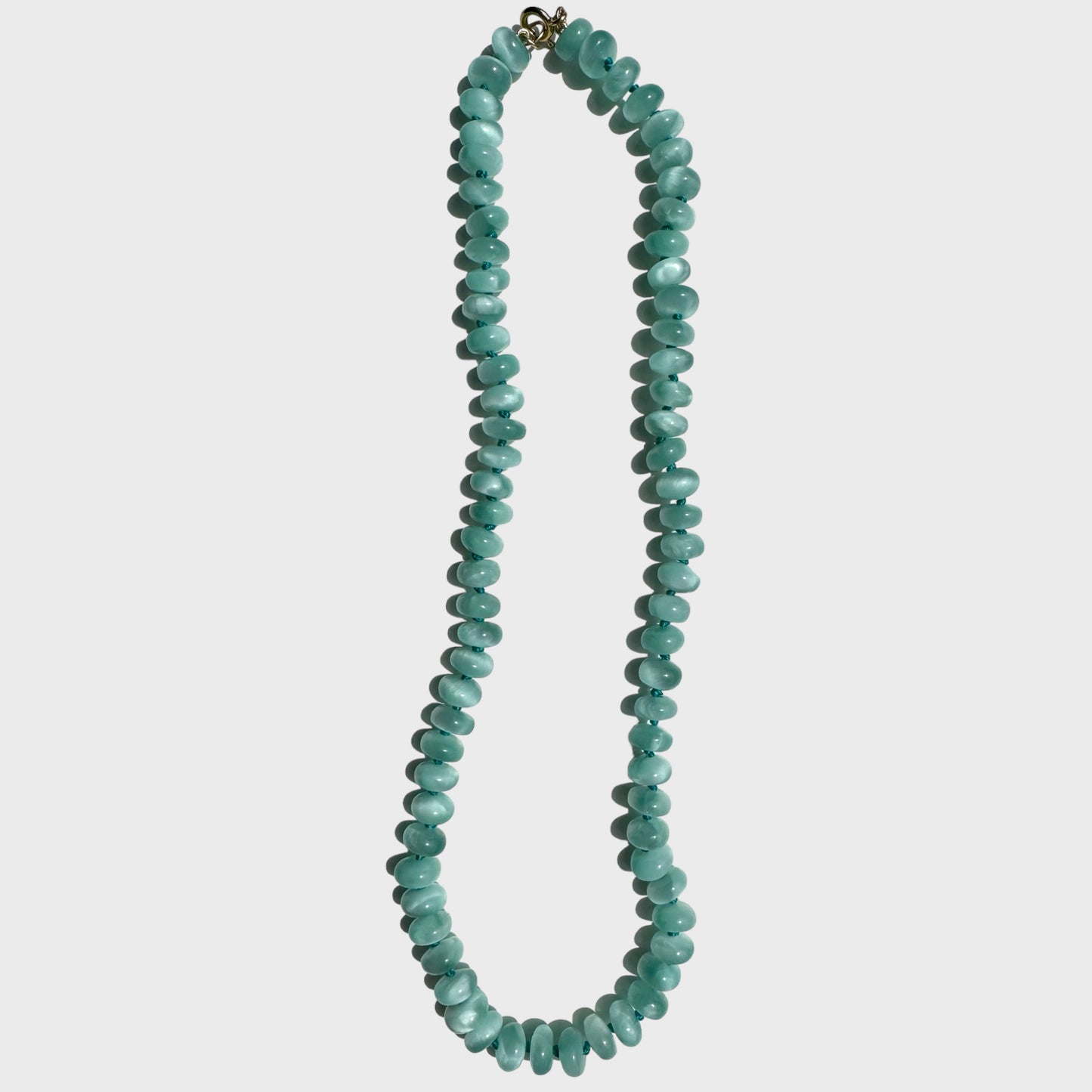 Charlotte - Green Moonstone Necklace, Natural Gemstones, Hand-knotted