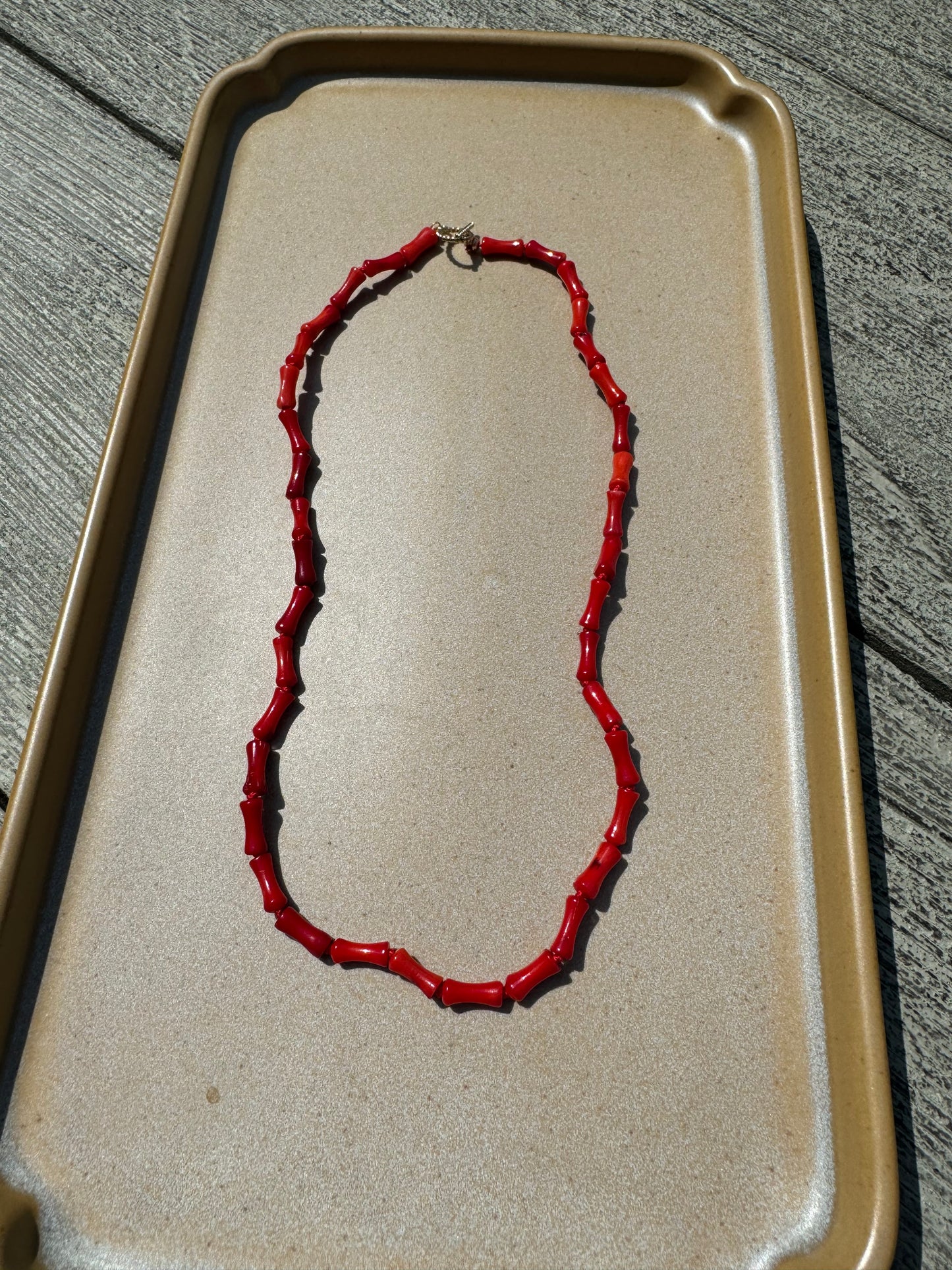 Sonja - Coral Necklace, Knotted in Silk Thread, 14K Gold Filled