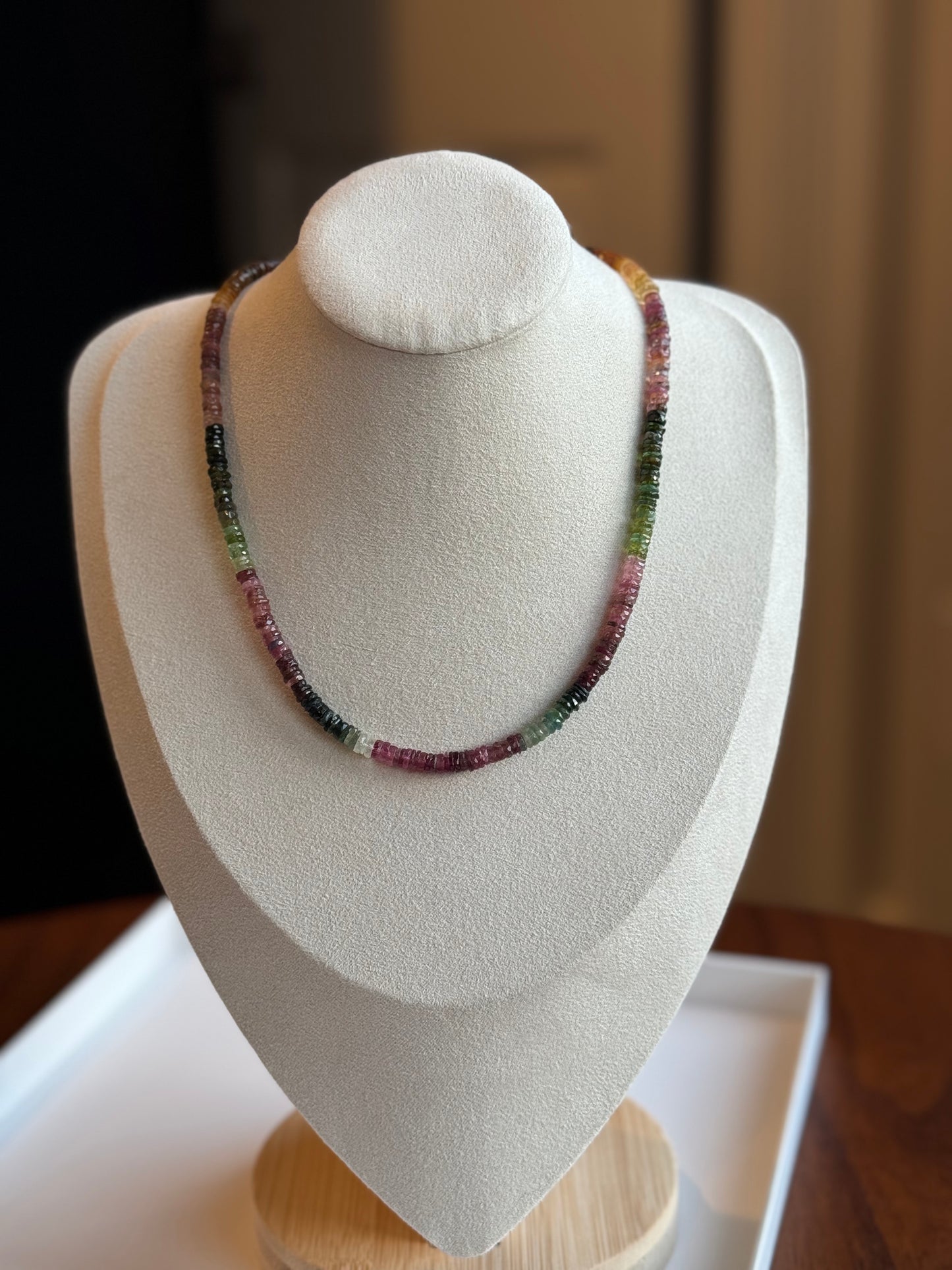 Aanya Necklace - Tourmaline Heishi 14K Gold Filled