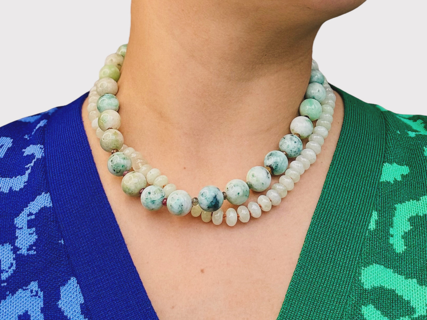Adriana Necklace - Mariposite and Turmaline Beaded Necklace