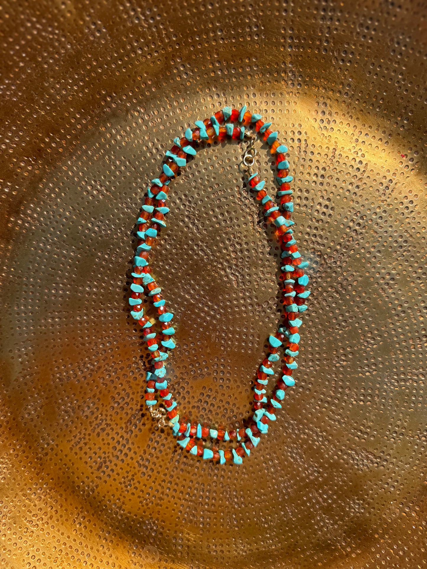 Cintia Necklace - Carnelian & Turquoise or Pearl & Carnelian